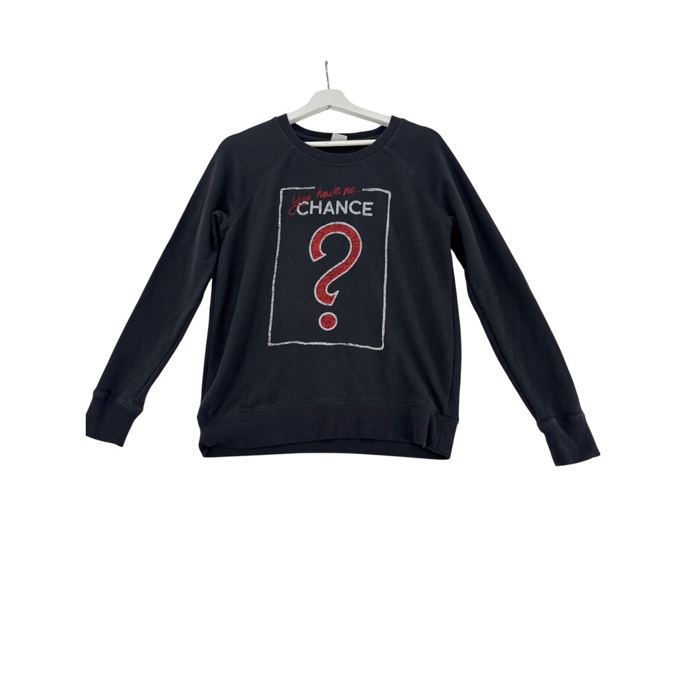 Junk Food Graphic Sweatshirt Womens Size Medium Black You Have No Chance
